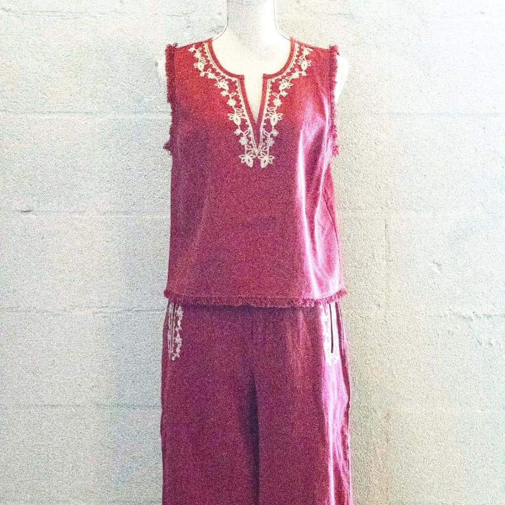 Mauve Embroidered Tank